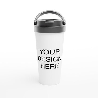 White 15oz Stainless Steel Travel Mug